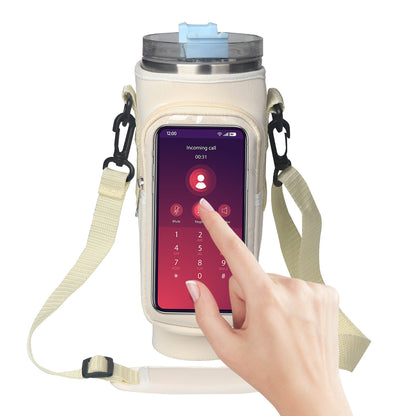 40oz Strap Ice Cup Holder Transparent Touch Screen Water Cup Holder