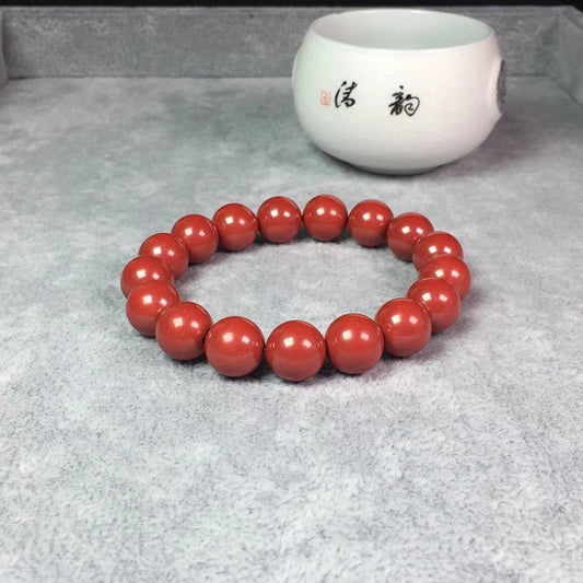 Natural Cinnabar Imperial Sand Ruyi Pixiu Bracelet