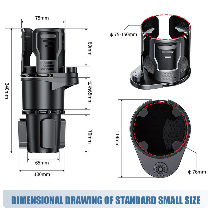 Multifunctional rotating car cup holder