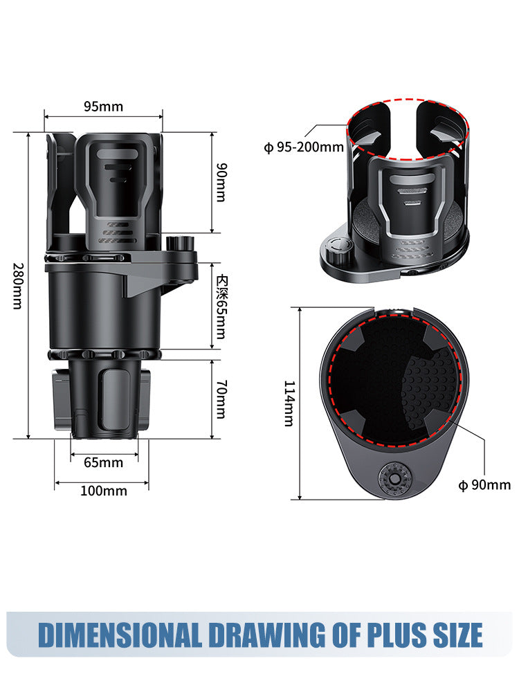 Multifunctional rotating car cup holder