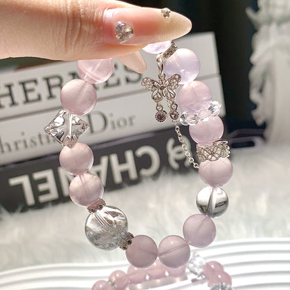 Natural Crystal Bracelet Butterfly DIY Niche Original Design Crystal Bracelet Tassel