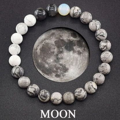 Solar System Natural Stone Space Bracelet for Men and Women