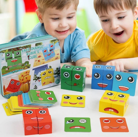 Face-changing Rubik's Cube Building Blocks