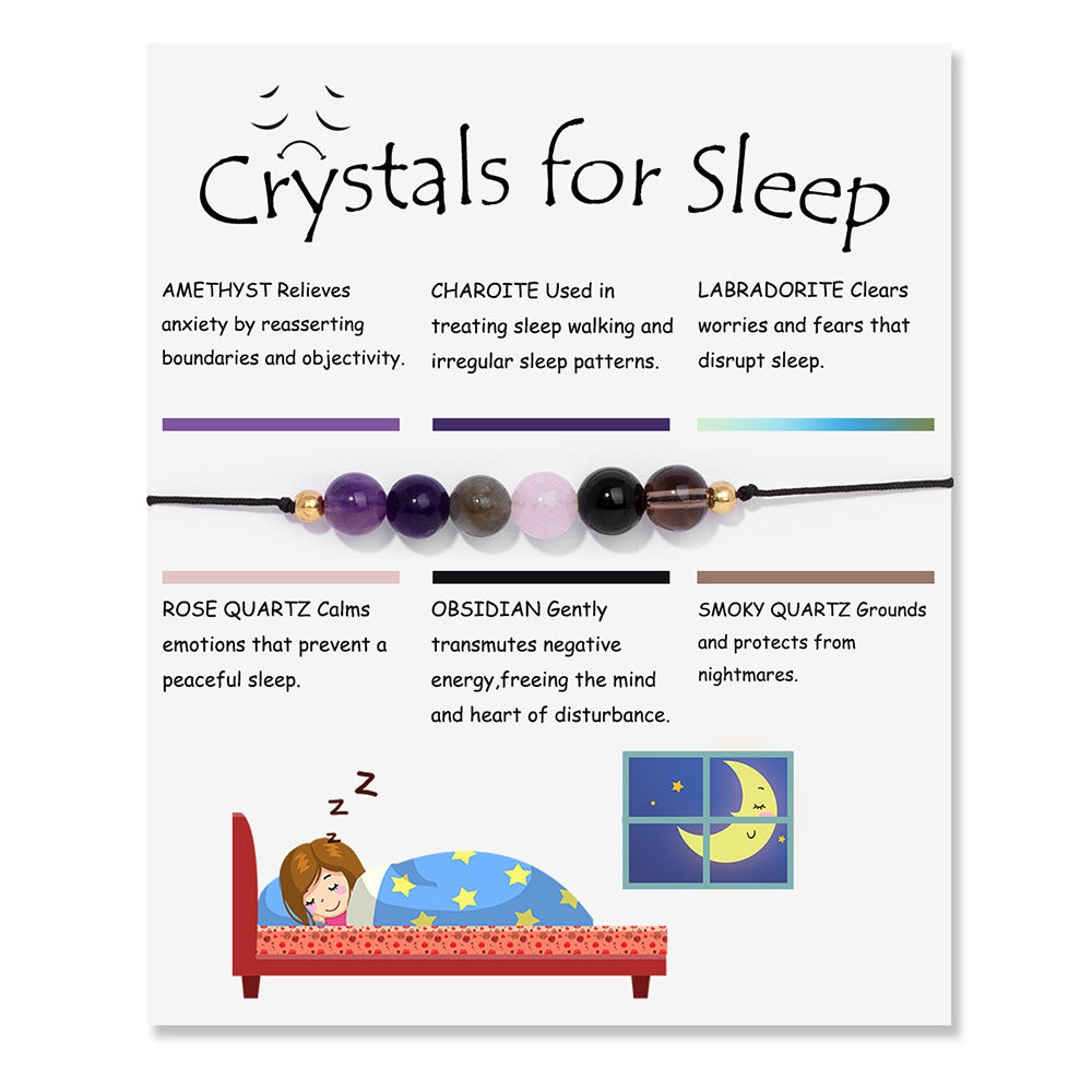 Hand Woven Natural Stone Beads Semi-precious Stone Amethyst Wishing Bracelet