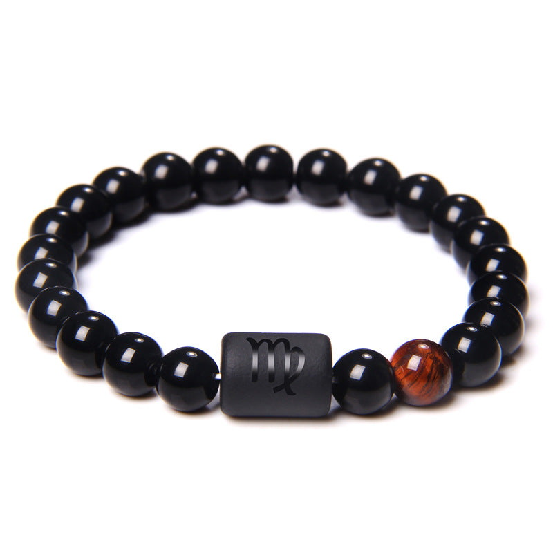 Natural Yellow Tiger Eye Stone Beads Zodiac Wishing Bracelet