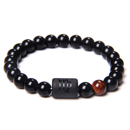 Natural Yellow Tiger Eye Stone Beads Zodiac Wishing Bracelet
