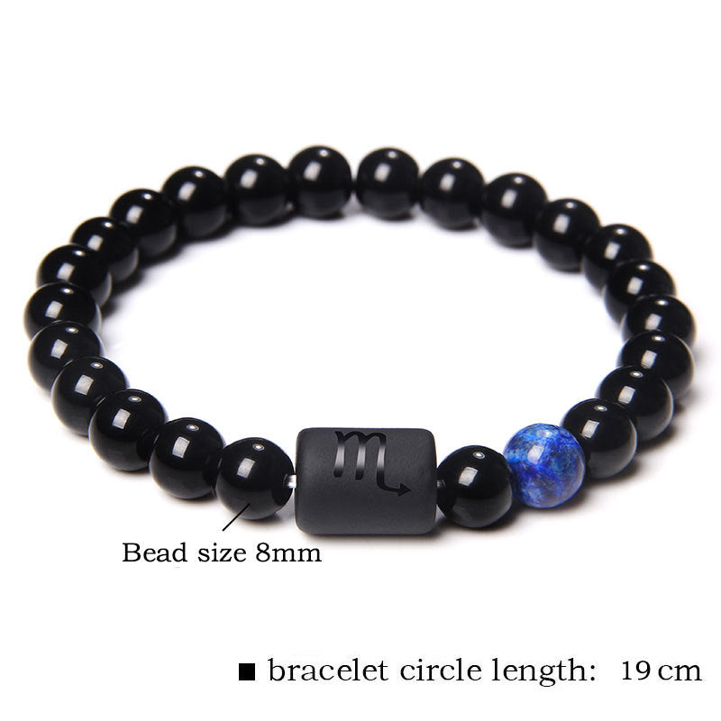 Natural Yellow Tiger Eye Stone Beads Zodiac Wishing Bracelet