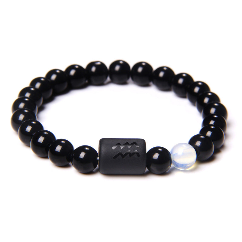 Natural Yellow Tiger Eye Stone Beads Zodiac Wishing Bracelet