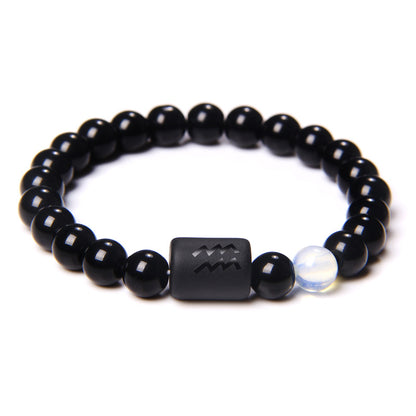 Natural Yellow Tiger Eye Stone Beads Zodiac Wishing Bracelet